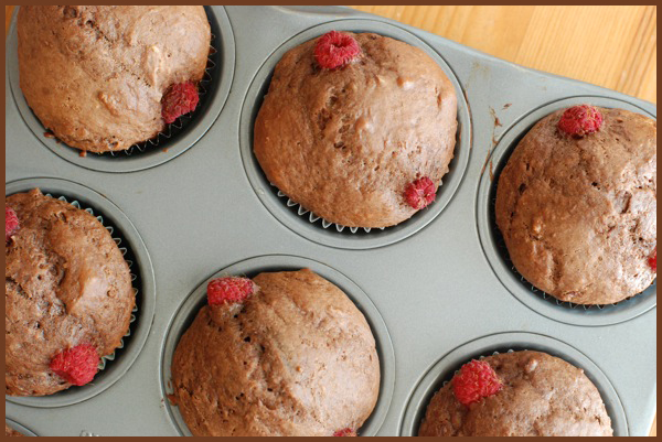 chocolate raspberry muffins 4