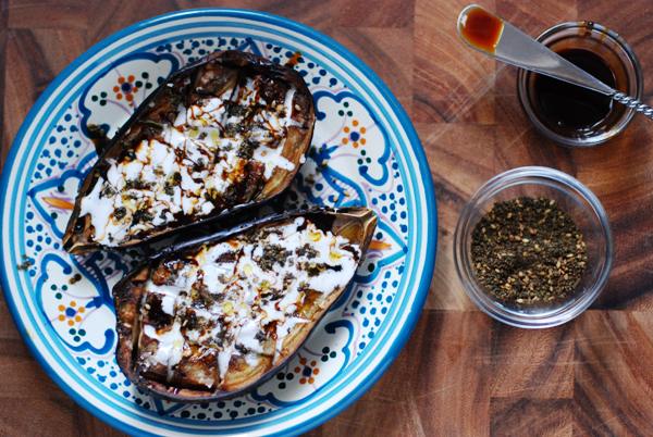 eggplant with pomegranate and yogurt