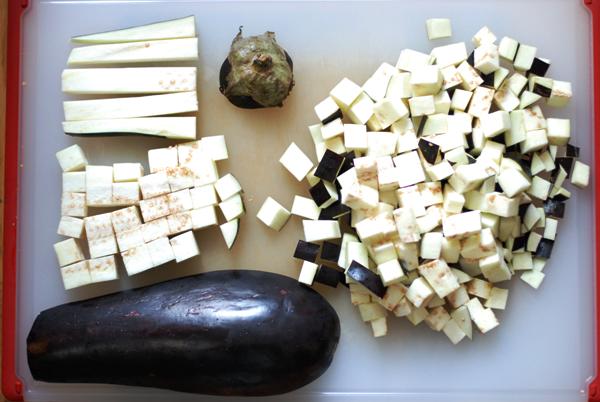 diced eggplant